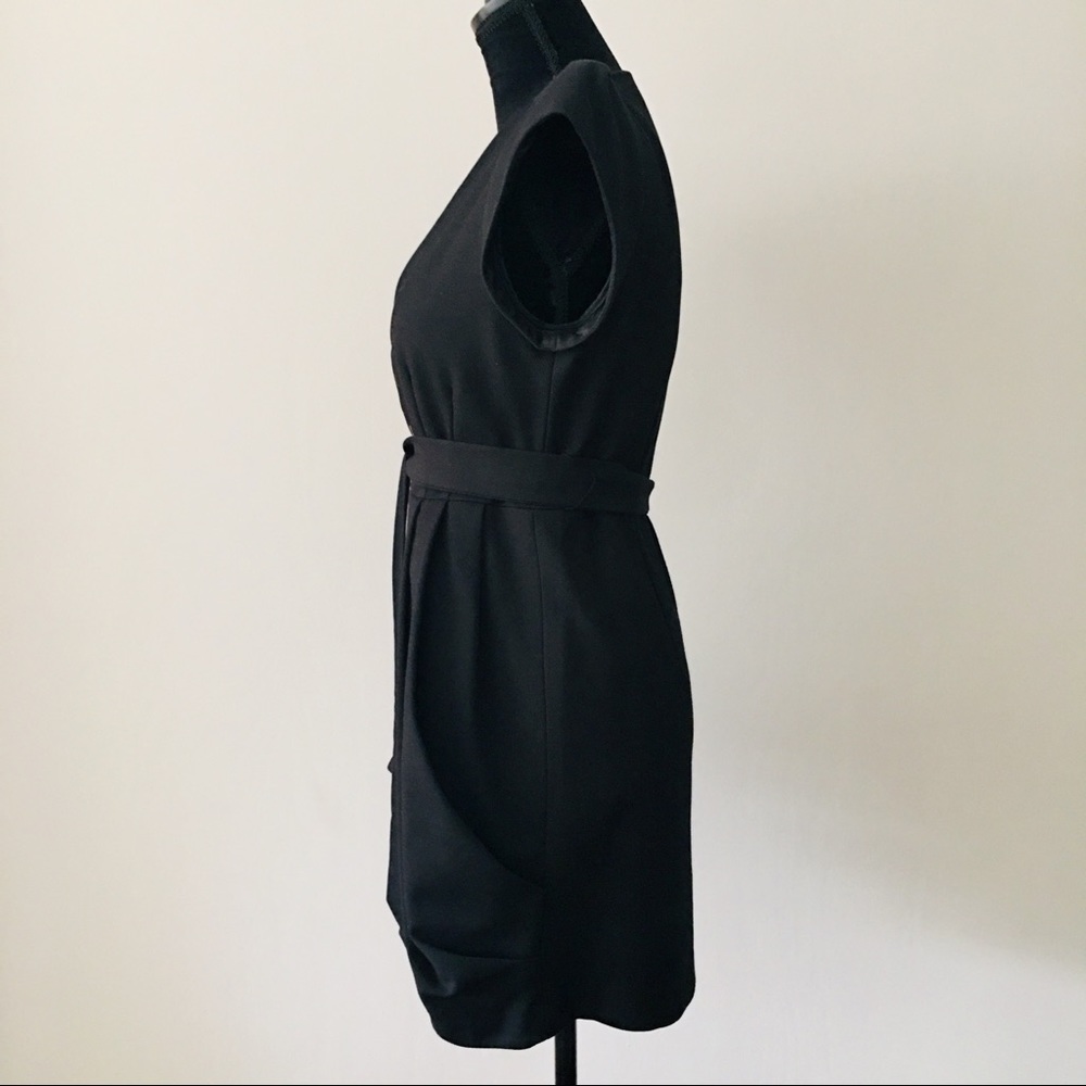 Black Puff Shoulder Double Breasted Dress - image 5